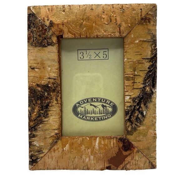 Birch Bark Rustic Picture Frame Designed To Hold A 3½ x 5” Photo - Picture 1 of 9